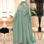 Abaya chic avec foulard (A-5804)
